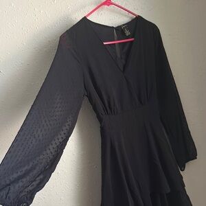 Elegant Black Long Sleeve Dress